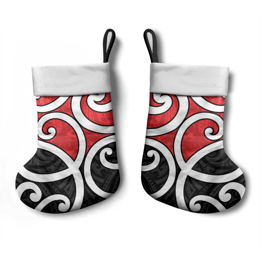 New Zealand Christmas Stocking Maori Koru Tino Rangatiratanga Color - Aussie Hoodie