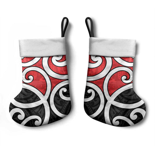 New Zealand Christmas Stocking Maori Koru Tino Rangatiratanga Color - Aussie Hoodie