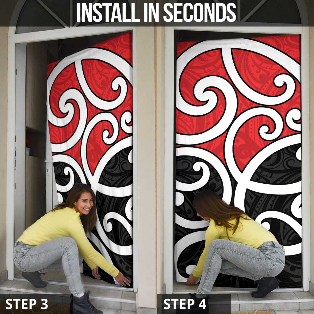 New Zealand Door Cover Maori Koru Tino Rangatiratanga Color - Aussie Hoodie