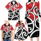New Zealand Family Matching Long Sleeve Bodycon Dress and Hawaiian Shirt Maori Koru Tino Rangatiratanga Color - Aussie Hoodie