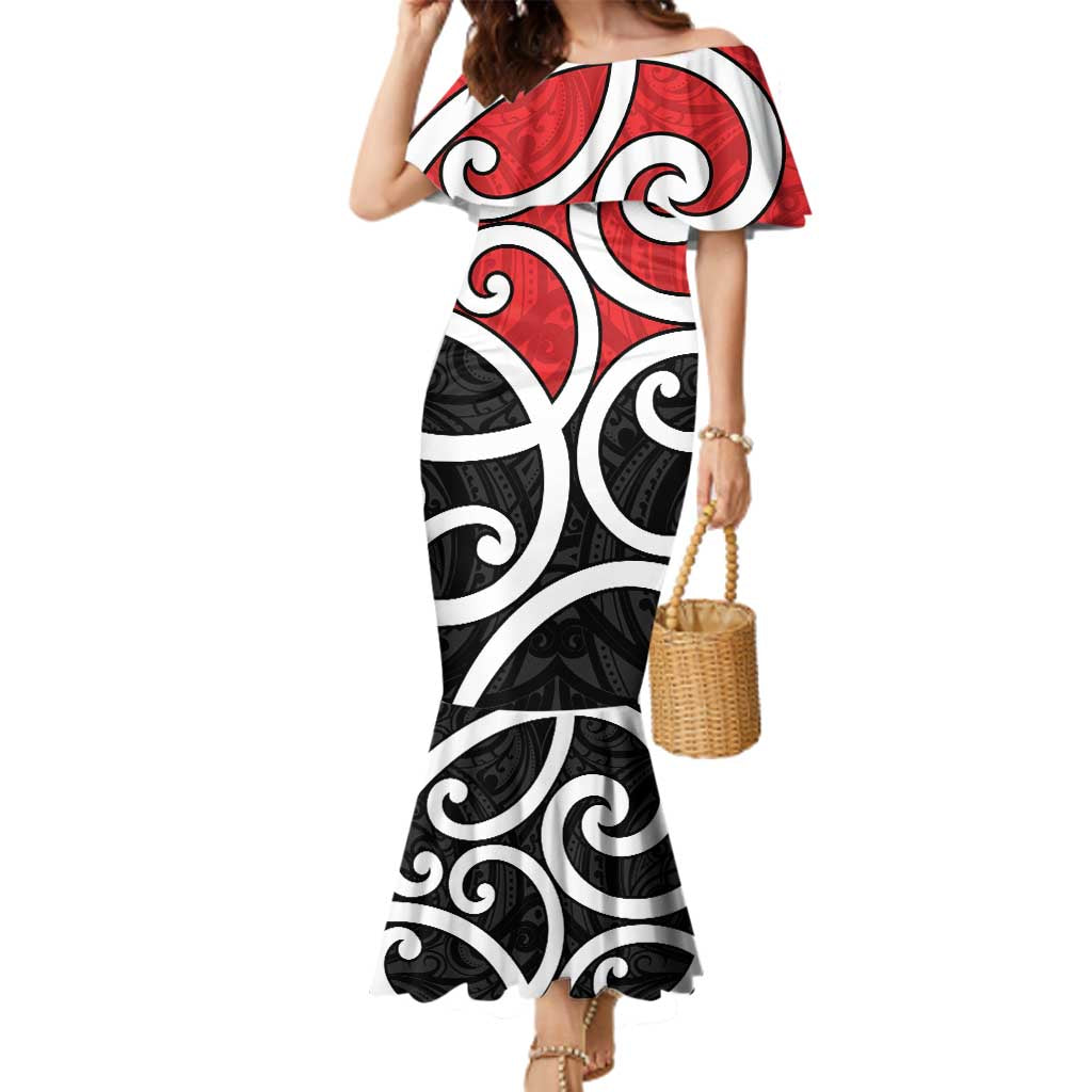 New Zealand Family Matching Mermaid Dress and Hawaiian Shirt Maori Koru Tino Rangatiratanga Color - Aussie Hoodie
