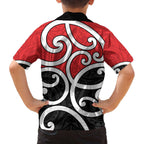 New Zealand Family Matching Off The Shoulder Long Sleeve Dress and Hawaiian Shirt Maori Koru Tino Rangatiratanga Color - Aussie Hoodie