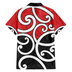 New Zealand Family Matching Off The Shoulder Long Sleeve Dress and Hawaiian Shirt Maori Koru Tino Rangatiratanga Color - Aussie Hoodie