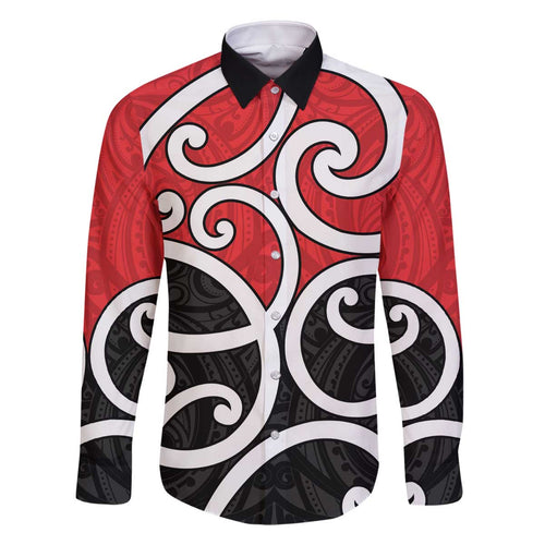 New Zealand Family Matching Off The Shoulder Long Sleeve Dress and Hawaiian Shirt Maori Koru Tino Rangatiratanga Color - Aussie Hoodie