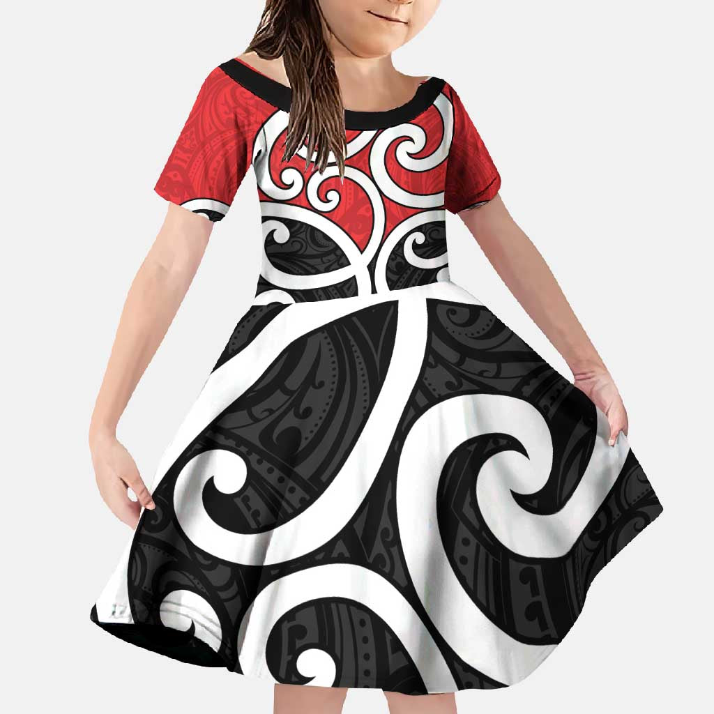 New Zealand Family Matching Off Shoulder Maxi Dress and Hawaiian Shirt Maori Koru Tino Rangatiratanga Color - Aussie Hoodie