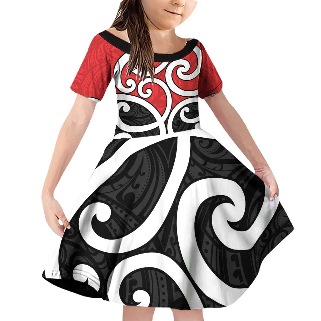 New Zealand Family Matching Off Shoulder Short Dress and Hawaiian Shirt Maori Koru Tino Rangatiratanga Color - Aussie Hoodie