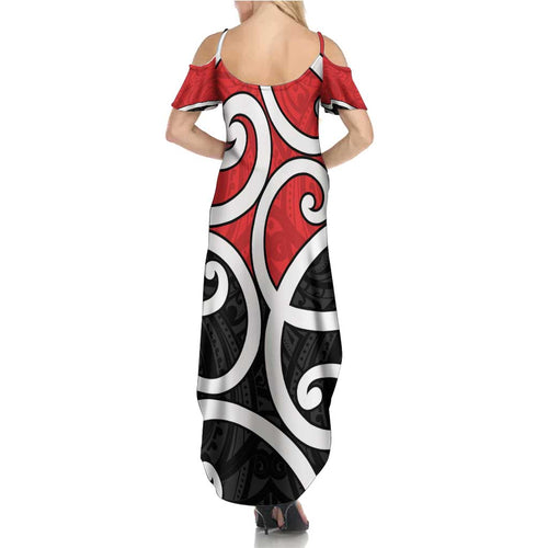 New Zealand Family Matching Summer Maxi Dress and Hawaiian Shirt Maori Koru Tino Rangatiratanga Color - Aussie Hoodie