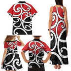 New Zealand Family Matching Tank Maxi Dress and Hawaiian Shirt Maori Koru Tino Rangatiratanga Color - Aussie Hoodie