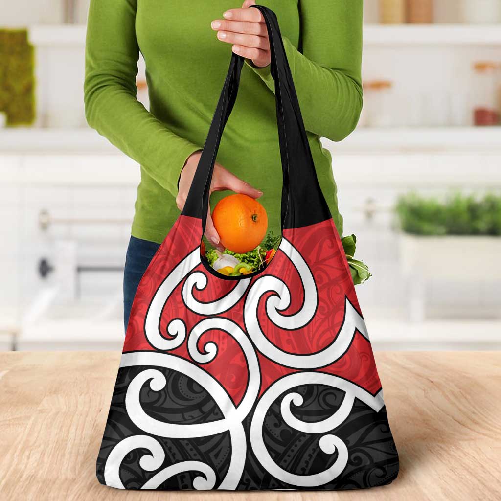 New Zealand Grocery Bag Maori Koru Tino Rangatiratanga Color - Aussie Hoodie