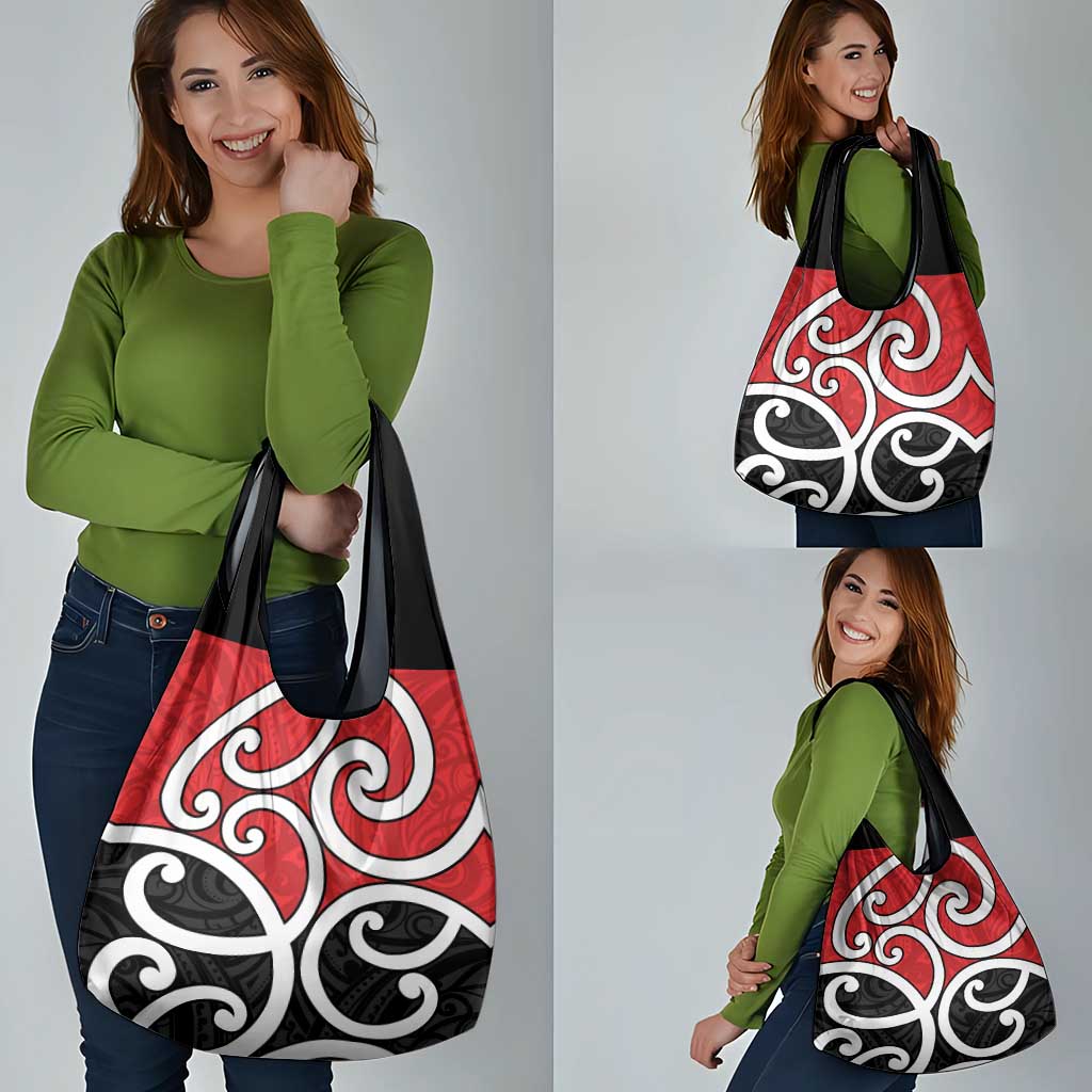 New Zealand Grocery Bag Maori Koru Tino Rangatiratanga Color - Aussie Hoodie
