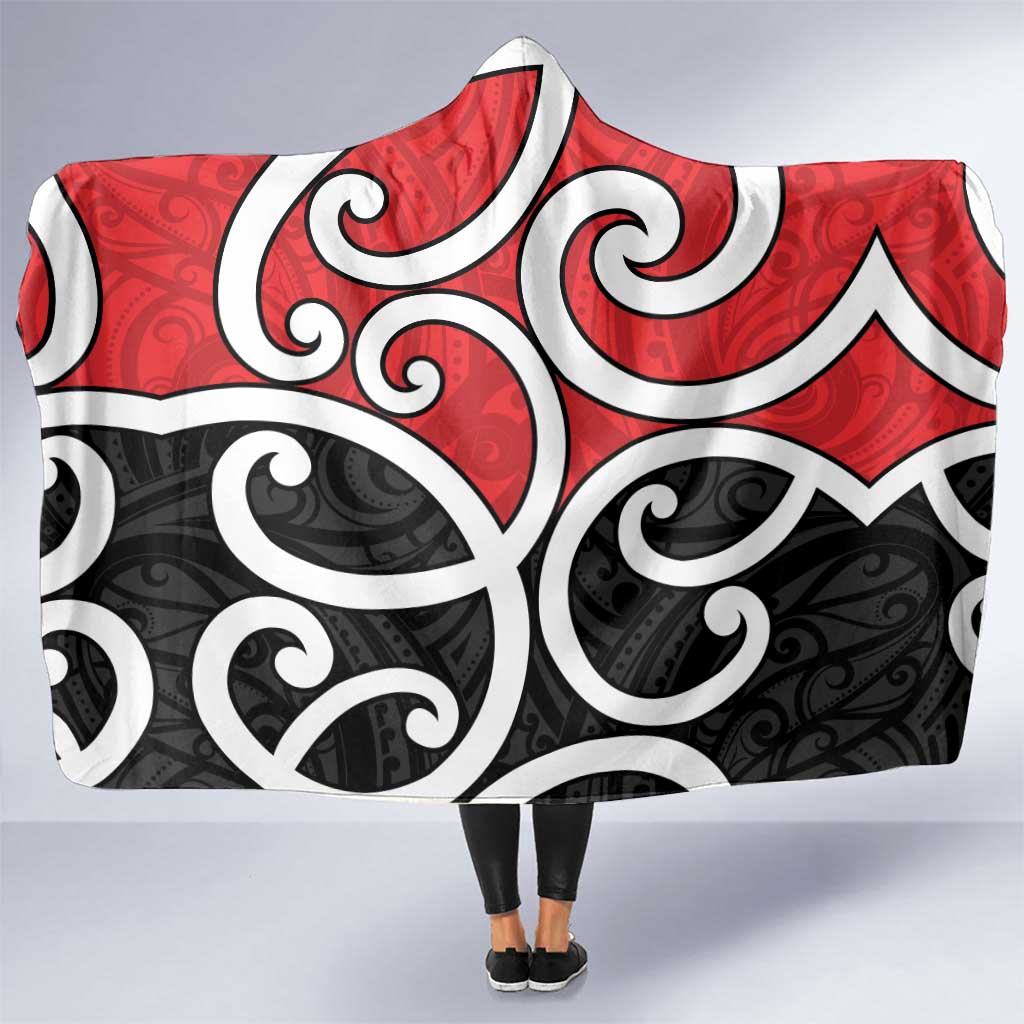 New Zealand Hooded Blanket Maori Koru Tino Rangatiratanga Color - Aussie Hoodie