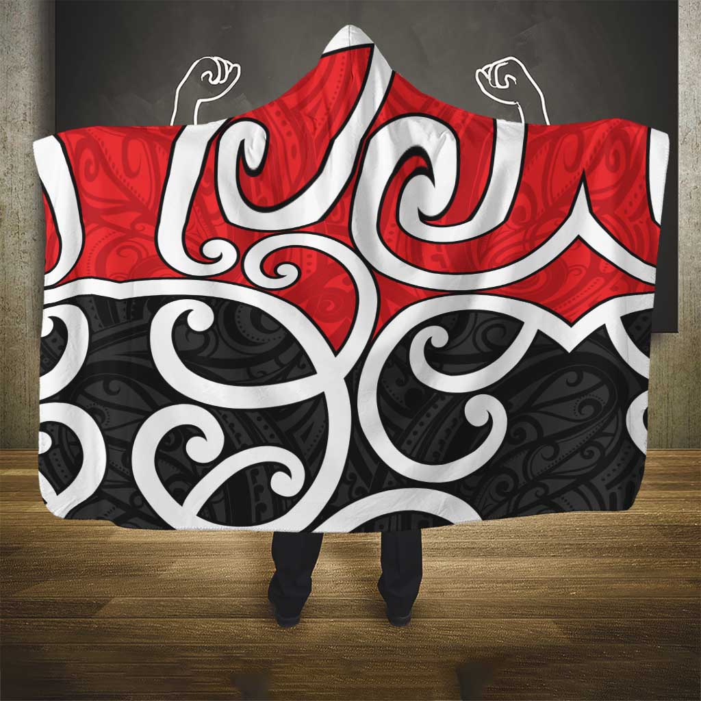 New Zealand Hooded Blanket Maori Koru Tino Rangatiratanga Color - Aussie Hoodie