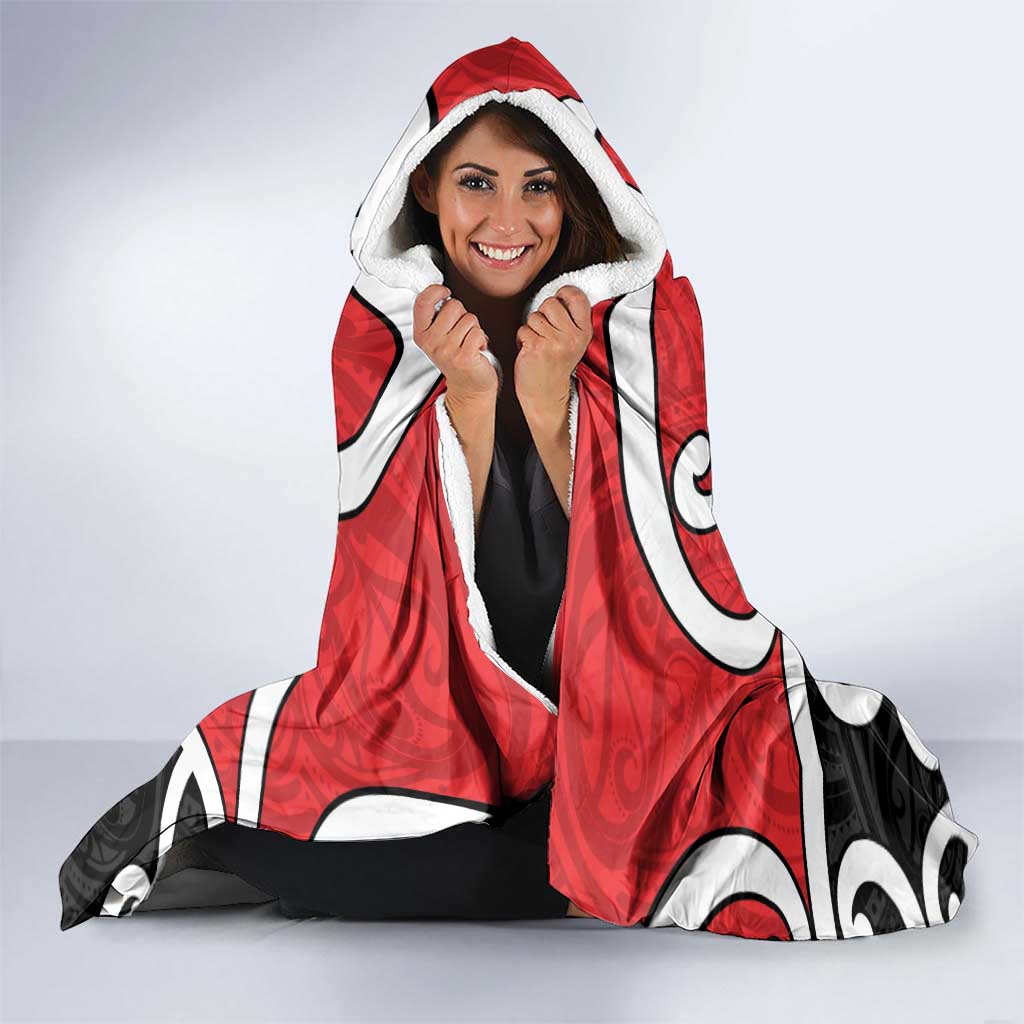New Zealand Hooded Blanket Maori Koru Tino Rangatiratanga Color - Aussie Hoodie