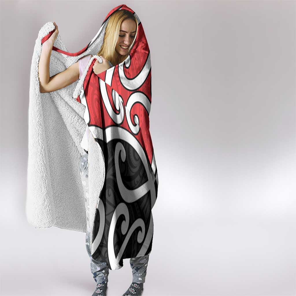 New Zealand Hooded Blanket Maori Koru Tino Rangatiratanga Color - Aussie Hoodie