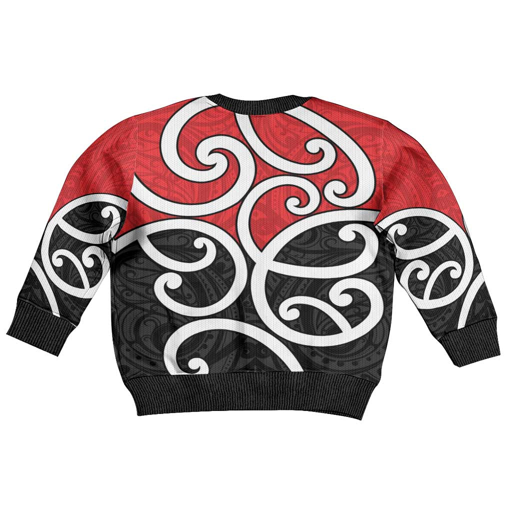 New Zealand Kid Ugly Christmas Sweater Maori Koru Tino Rangatiratanga Color - Aussie Hoodie