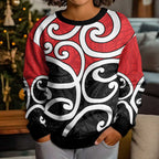 New Zealand Kid Ugly Christmas Sweater Maori Koru Tino Rangatiratanga Color - Aussie Hoodie