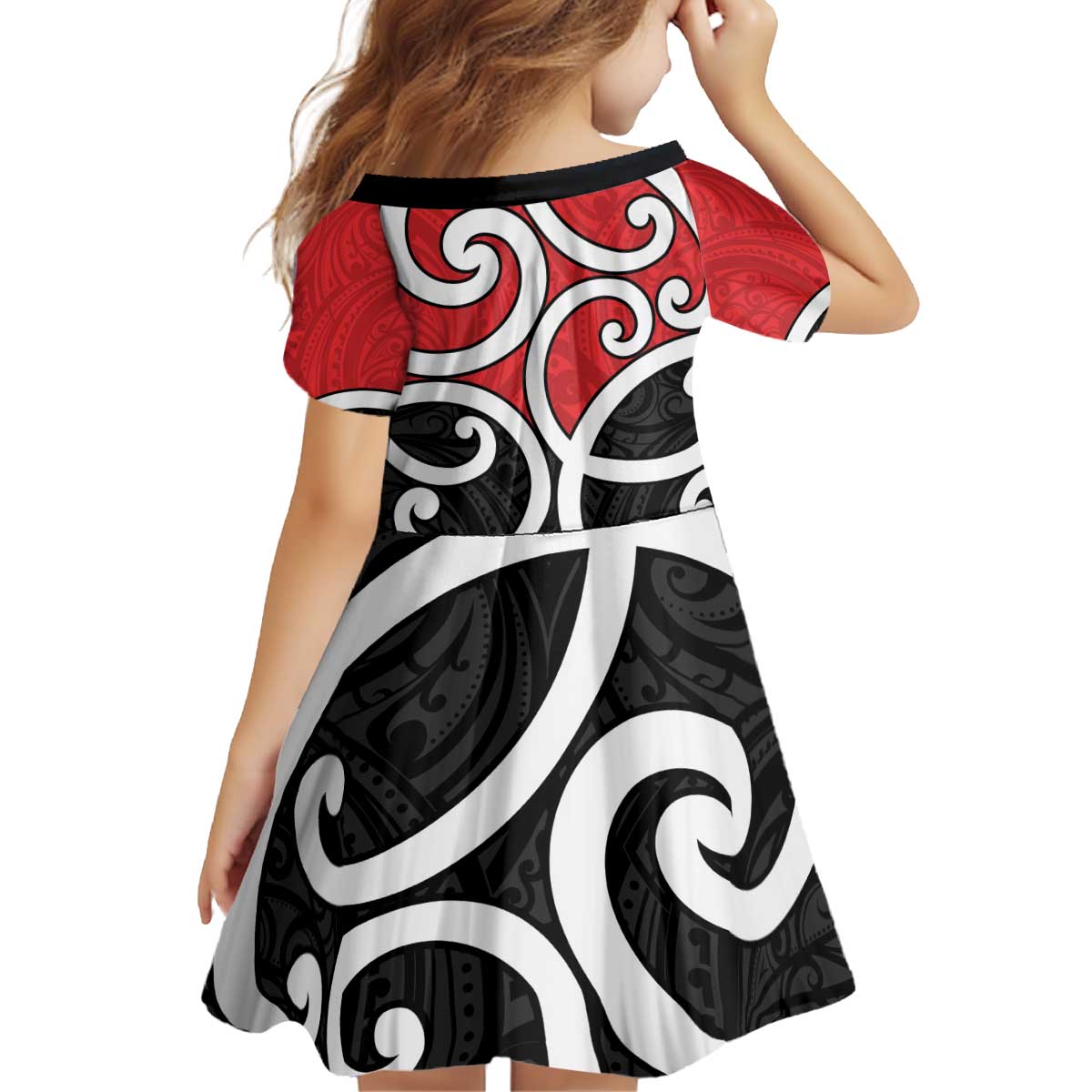 New Zealand Kid Short Sleeve Dress Maori Koru Tino Rangatiratanga Color - Aussie Hoodie