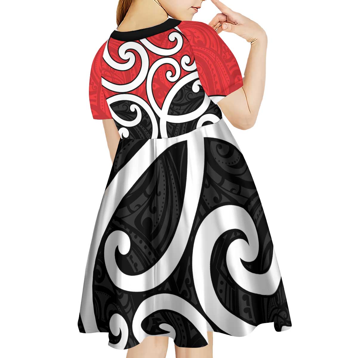 New Zealand Kid Short Sleeve Dress Maori Koru Tino Rangatiratanga Color - Aussie Hoodie