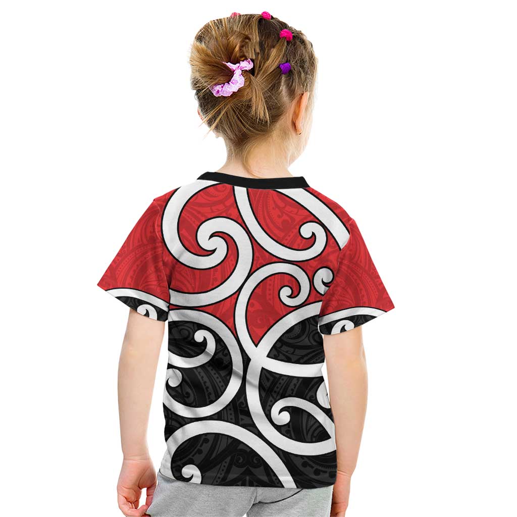 New Zealand Kid T Shirt Maori Koru Tino Rangatiratanga Color - Aussie Hoodie