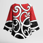 New Zealand Kimono Sleeve Blouse Maori Koru Tino Rangatiratanga Color - Aussie Hoodie