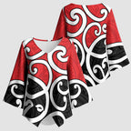New Zealand Kimono Sleeve Blouse Maori Koru Tino Rangatiratanga Color - Aussie Hoodie