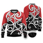 New Zealand Ugly Christmas Sweater Maori Koru Tino Rangatiratanga Color - Aussie Hoodie