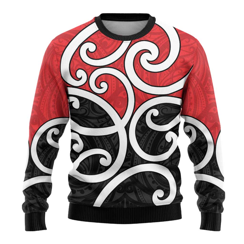 New Zealand Ugly Christmas Sweater Maori Koru Tino Rangatiratanga Color - Aussie Hoodie