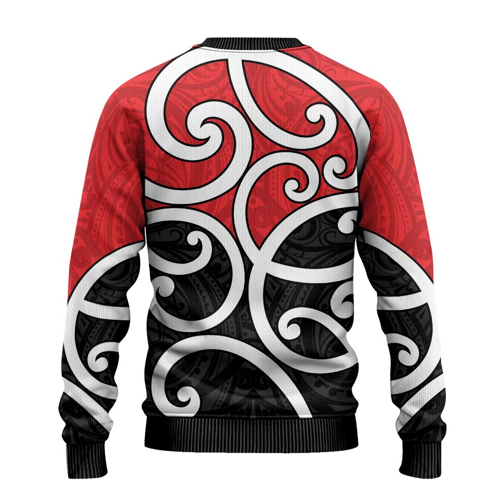 New Zealand Ugly Christmas Sweater Maori Koru Tino Rangatiratanga Color - Aussie Hoodie