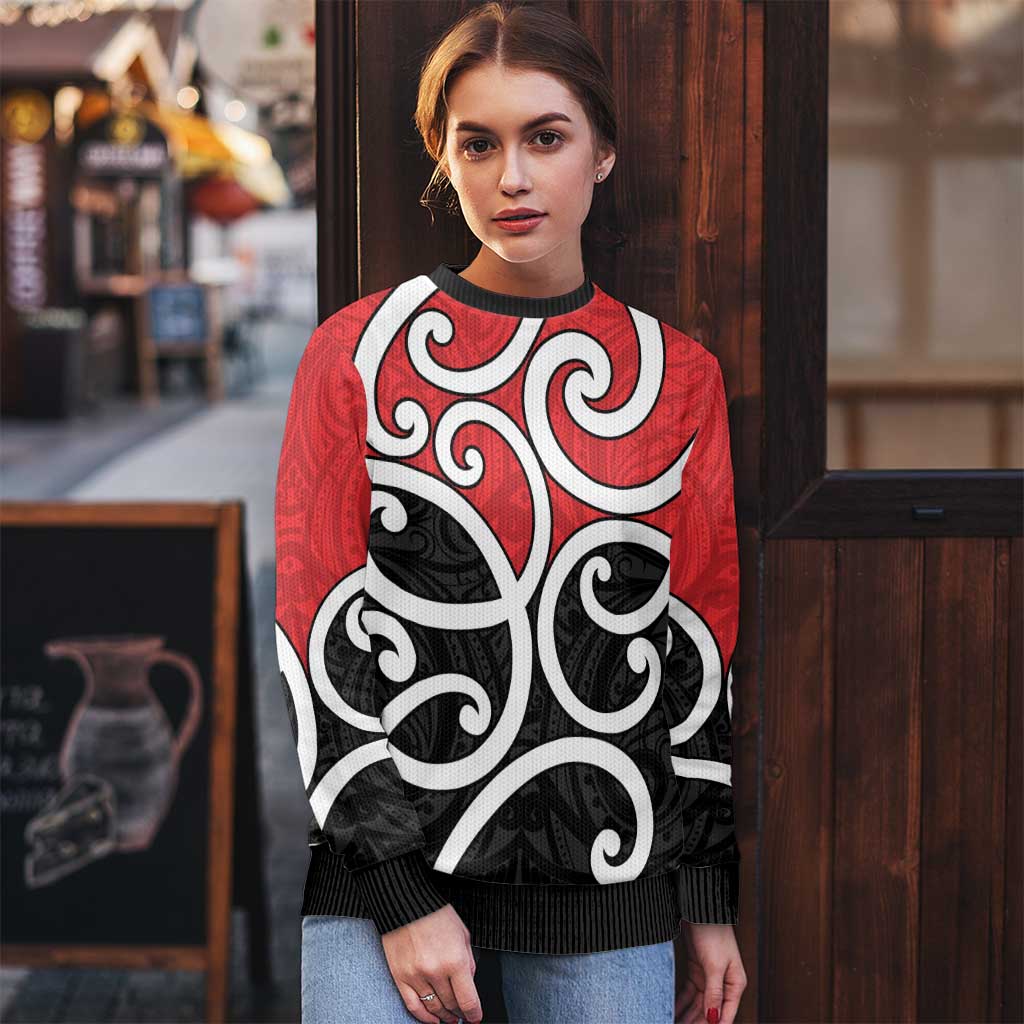 New Zealand Ugly Christmas Sweater Maori Koru Tino Rangatiratanga Color - Aussie Hoodie
