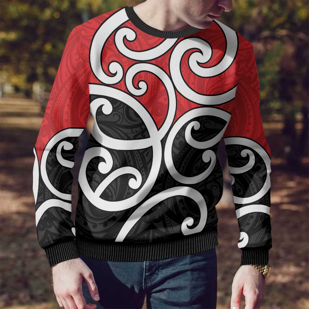 New Zealand Ugly Christmas Sweater Maori Koru Tino Rangatiratanga Color - Aussie Hoodie