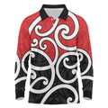 New Zealand Long Sleeve Polo Shirt Maori Koru Tino Rangatiratanga Color - Aussie Hoodie