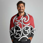 New Zealand Long Sleeve Polo Shirt Maori Koru Tino Rangatiratanga Color - Aussie Hoodie