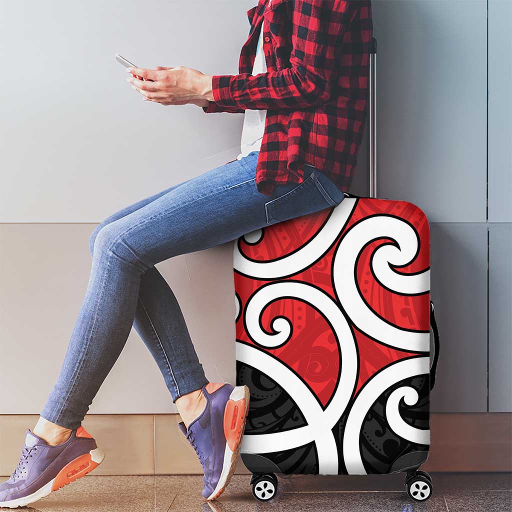 New Zealand Luggage Cover Maori Koru Tino Rangatiratanga Color - Aussie Hoodie
