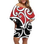 New Zealand Off Shoulder Short Dress Maori Koru Tino Rangatiratanga Color - Aussie Hoodie