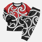 New Zealand Christmas Pajama Set Maori Koru Tino Rangatiratanga Color - Aussie Hoodie