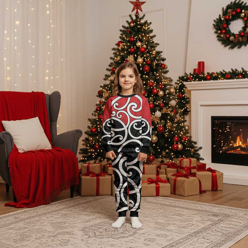 New Zealand Christmas Pajama Set Maori Koru Tino Rangatiratanga Color - Aussie Hoodie