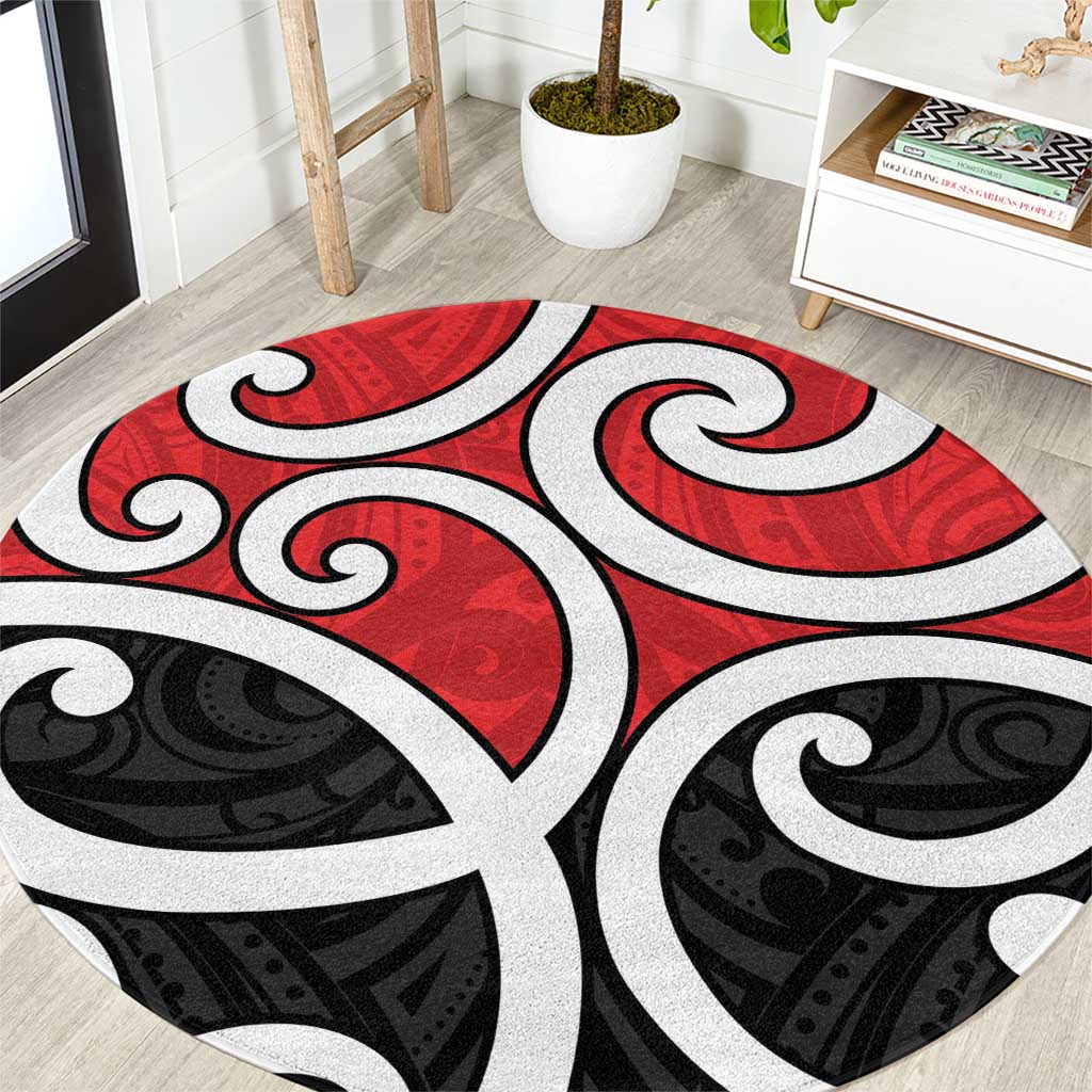 New Zealand Round Carpet Maori Koru Tino Rangatiratanga Color - Aussie Hoodie
