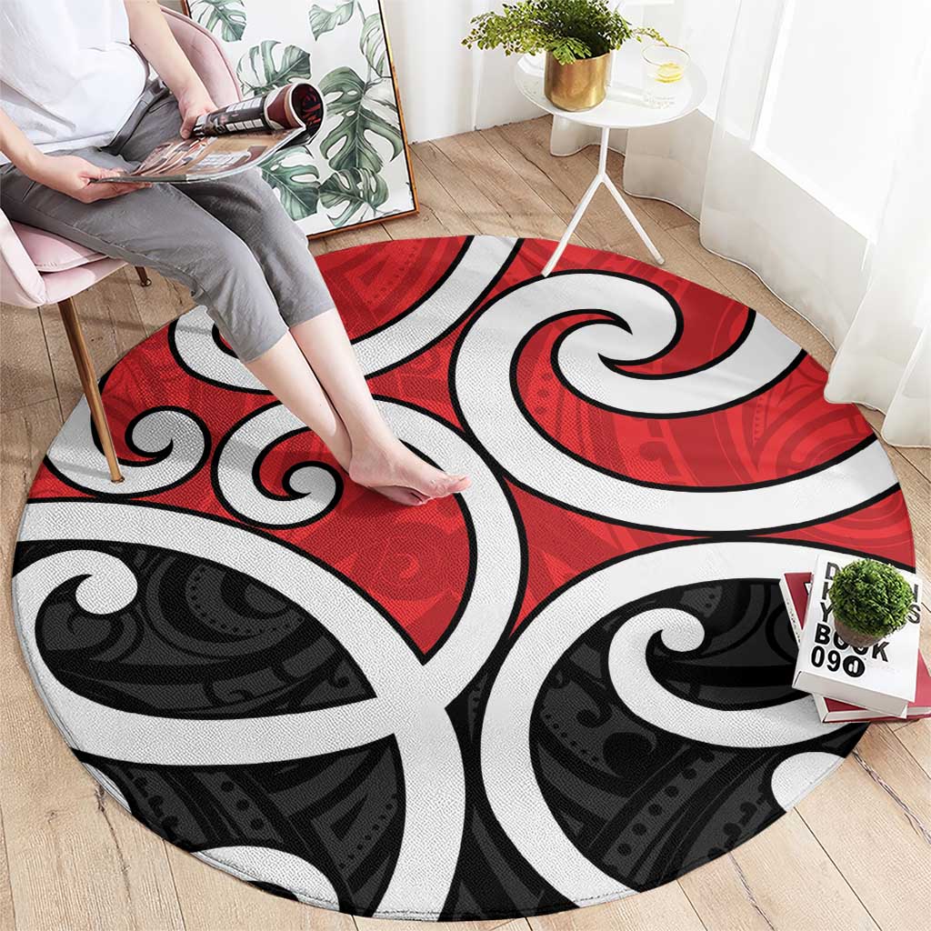New Zealand Round Carpet Maori Koru Tino Rangatiratanga Color - Aussie Hoodie