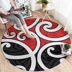 New Zealand Round Carpet Maori Koru Tino Rangatiratanga Color - Aussie Hoodie