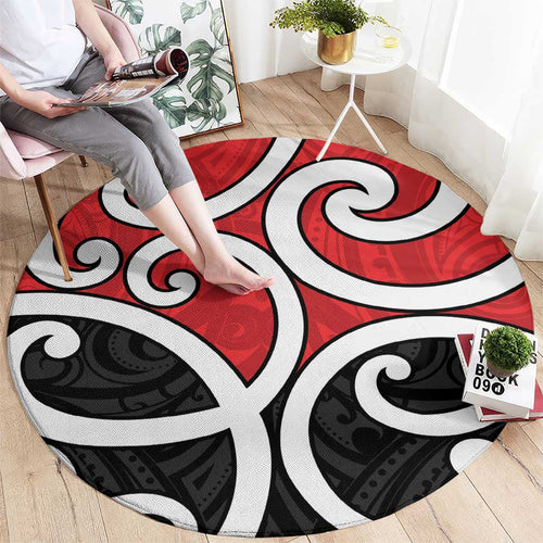 New Zealand Round Carpet Maori Koru Tino Rangatiratanga Color - Aussie Hoodie