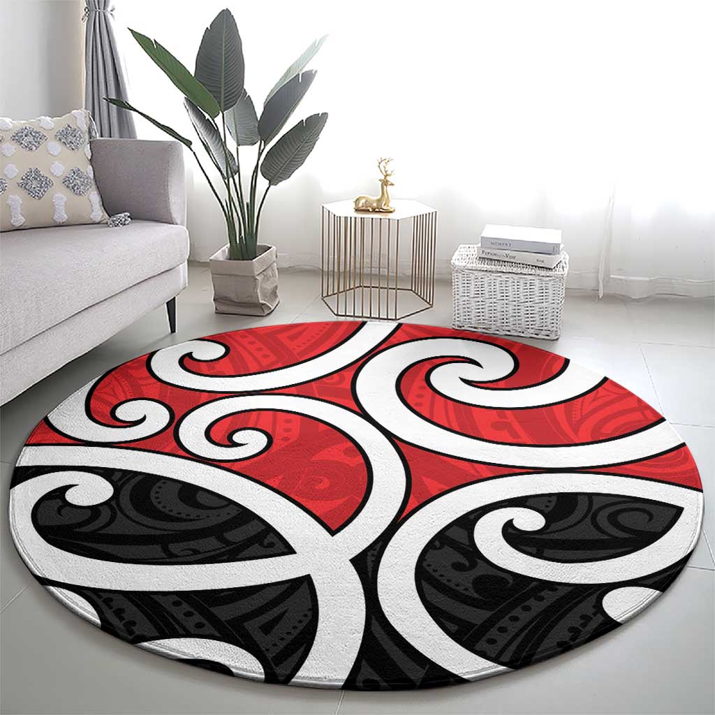 New Zealand Round Carpet Maori Koru Tino Rangatiratanga Color - Aussie Hoodie