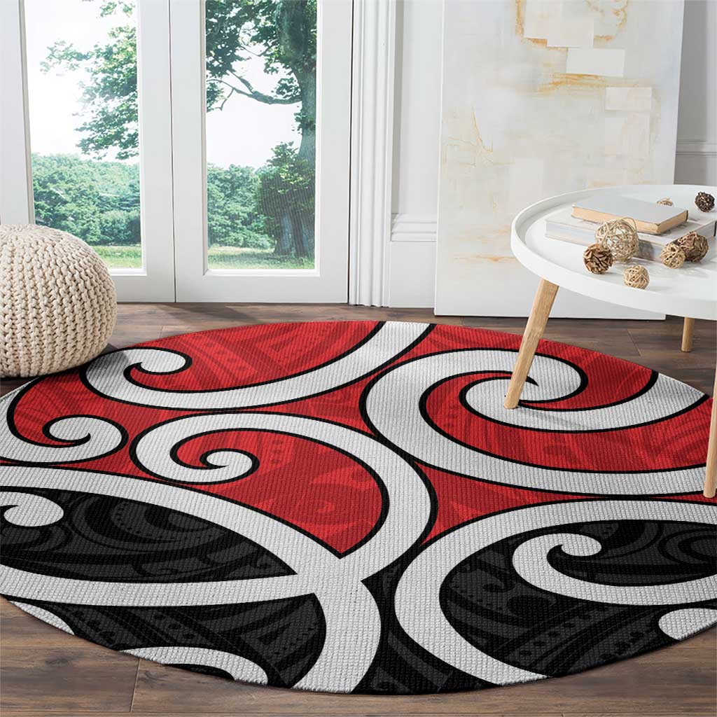 New Zealand Round Carpet Maori Koru Tino Rangatiratanga Color - Aussie Hoodie