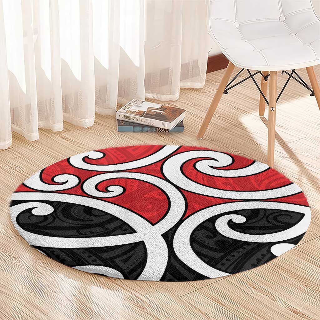 New Zealand Round Carpet Maori Koru Tino Rangatiratanga Color - Aussie Hoodie