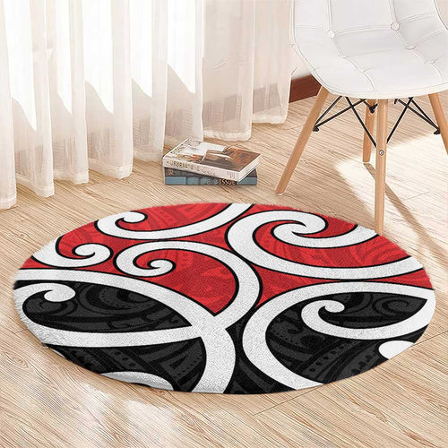 New Zealand Round Carpet Maori Koru Tino Rangatiratanga Color - Aussie Hoodie