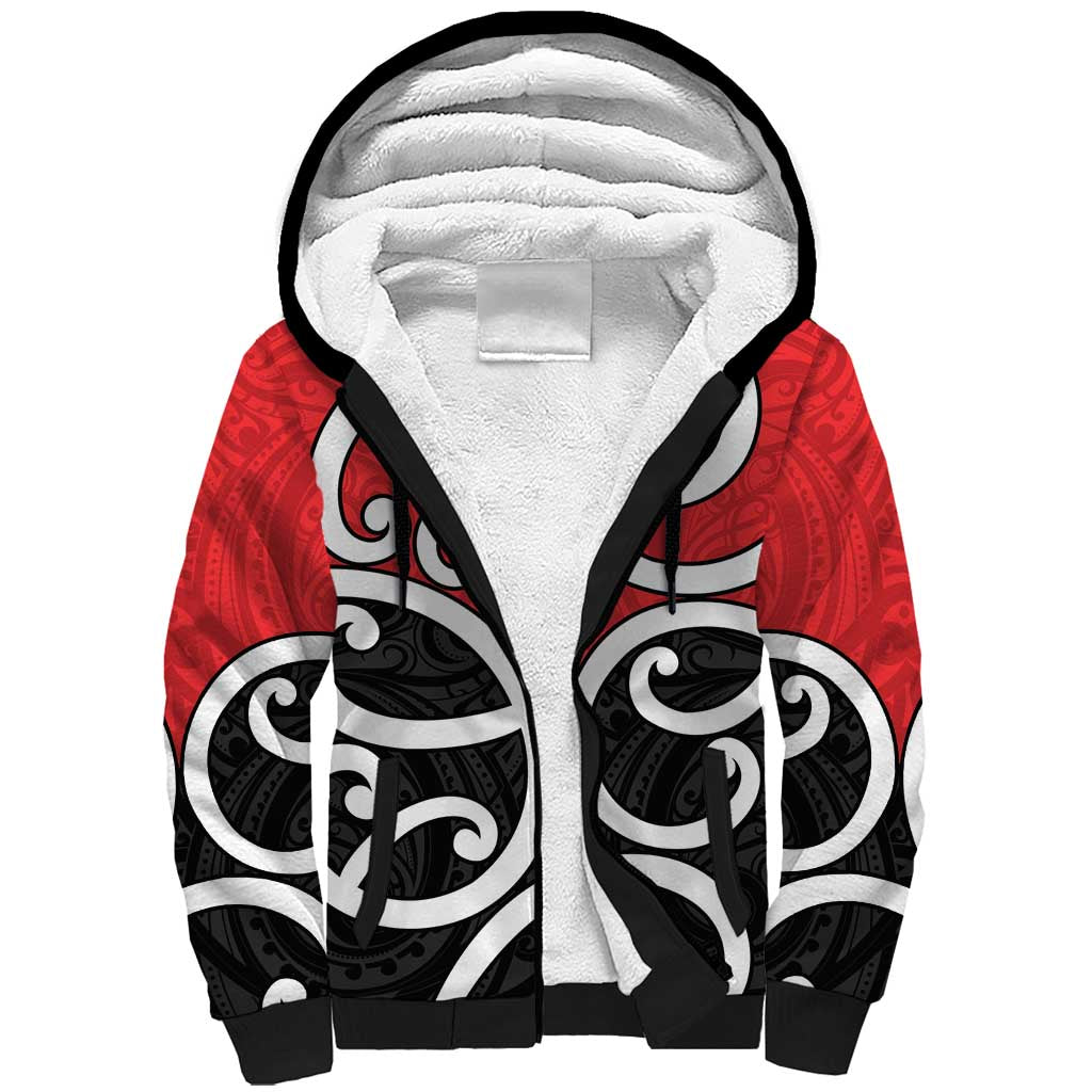 New Zealand Sherpa Hoodie Maori Koru Tino Rangatiratanga Color - Aussie Hoodie