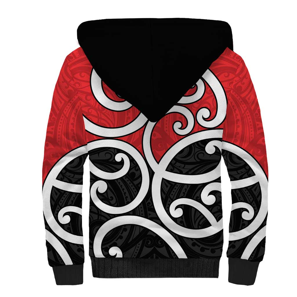 New Zealand Sherpa Hoodie Maori Koru Tino Rangatiratanga Color - Aussie Hoodie