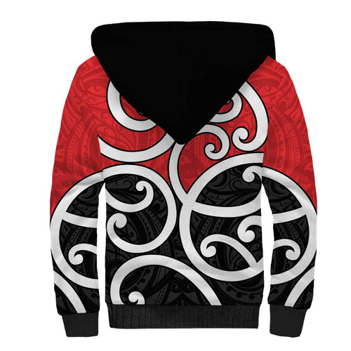 New Zealand Sherpa Hoodie Maori Koru Tino Rangatiratanga Color - Aussie Hoodie