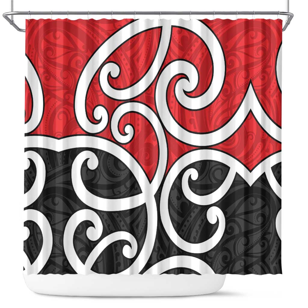 New Zealand Shower Curtain Maori Koru Tino Rangatiratanga Color - Aussie Hoodie