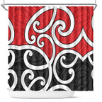 New Zealand Shower Curtain Maori Koru Tino Rangatiratanga Color - Aussie Hoodie