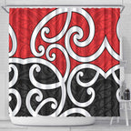 New Zealand Shower Curtain Maori Koru Tino Rangatiratanga Color - Aussie Hoodie